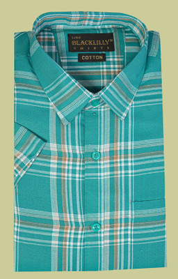 BlackLilly Men Checkered Casual Green, White, Beige Shirt
