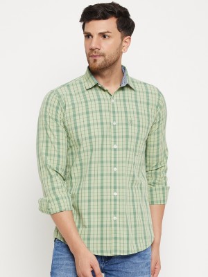 DUKE Men Checkered Casual Green Shirt