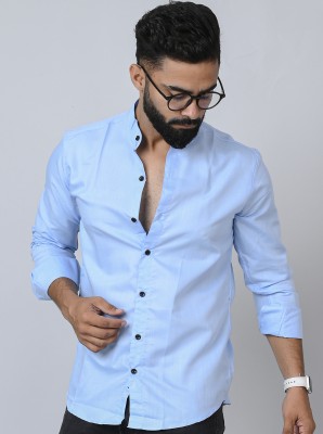 Tanip Men Solid Casual Light Blue Shirt