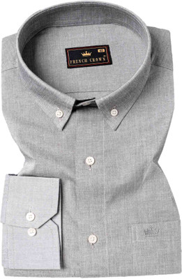 french crown Men Color Block Casual Blue Shirt