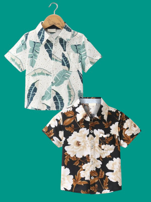 KILLER Boys Printed Casual Black Shirt(Pack of 2)