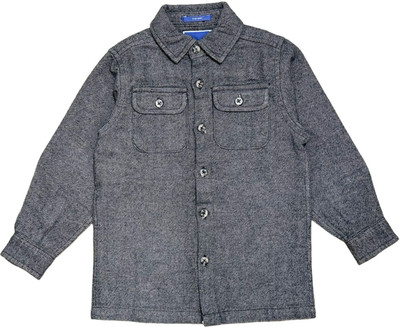 RAW OUTFITTERS Boys Solid Casual Grey Shirt