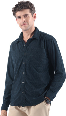 BEYOUNG Men Solid Casual Blue Shirt