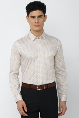 PETER ENGLAND Men Printed Formal Cream Shirt