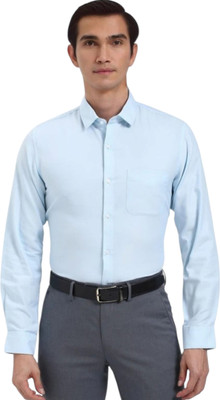Appel Touch Men Solid Formal Light Blue Shirt