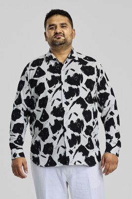 Snitch Men Printed Casual White Shirt