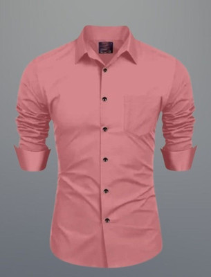 MUMIN Men Solid Formal Beige Shirt