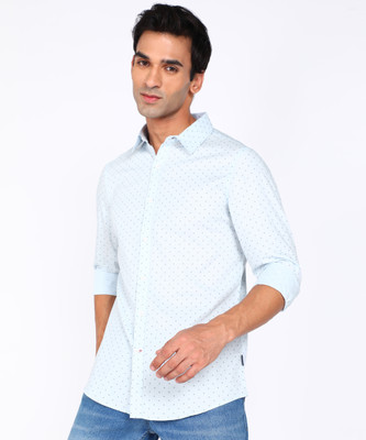 BEING HUMAN Men Printed Casual White Shirt