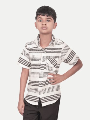 radprix Boys Printed Casual White Shirt