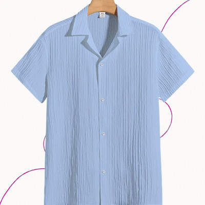 Nita creation Men Self Design Formal Gold Shirt