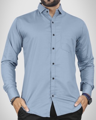 NIVICK Men Solid Casual Blue Shirt