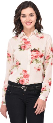 PURYS Women Printed Casual White, Multicolor Shirt