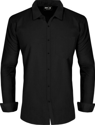 EVIQE Men Solid Casual Black Shirt