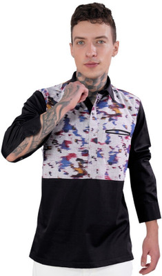 HOC Men Printed Casual Black Shirt