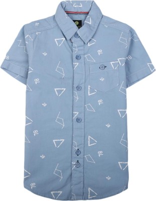 V-MART Boys Graphic Print Casual Blue Shirt