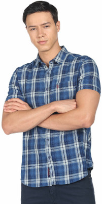 U.S. Polo Assn. Denim Co. Men Checkered Casual Blue Shirt