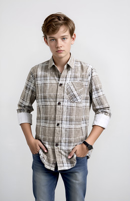 THE GERMANGREY Boys Checkered Casual Multicolor Shirt