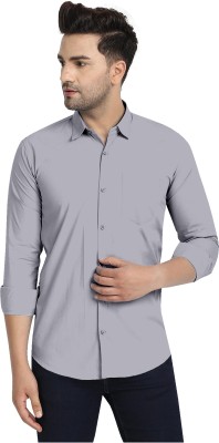 HASINI Fashion Men Solid Casual Grey Shirt