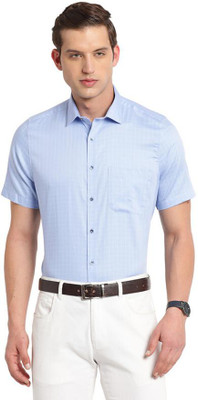 TURTLE Men Solid Formal Light Blue, White Shirt