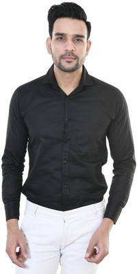 ZENE Men Solid Casual Black Shirt