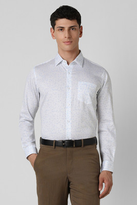 VAN HEUSEN Men Printed Formal Blue Shirt