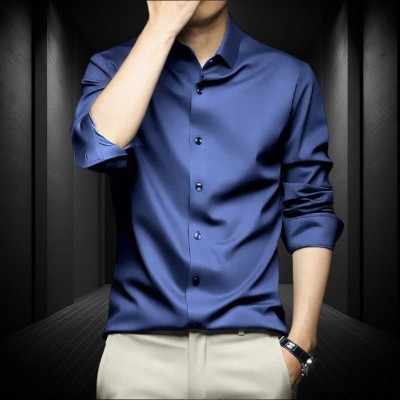 SATADHAR ENTERPRISE Men Solid Casual Blue Shirt