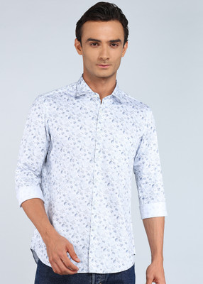 INTEGRITI Men Floral Print Casual Blue Shirt