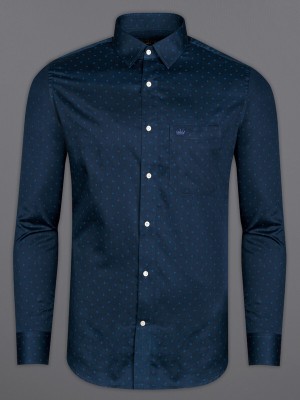 french crown Men Printed Casual Dark Blue, Light Blue Shirt