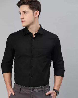 Clyver Men Solid Casual Black Shirt