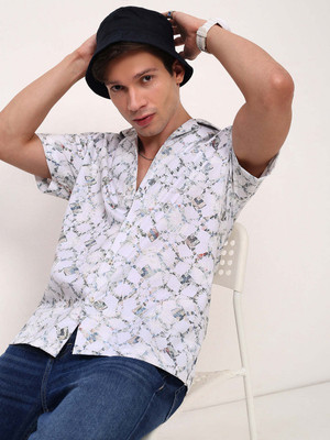 SHOWOFFFF Men Printed Casual White Shirt