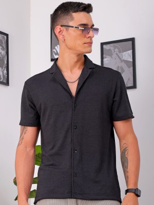 The Indian Garage Co. Men Solid Beach Wear Black Shirt