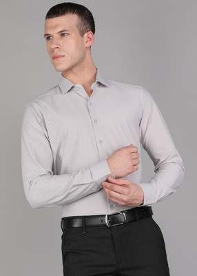 VAN HEUSEN Men Solid Formal Beige Shirt