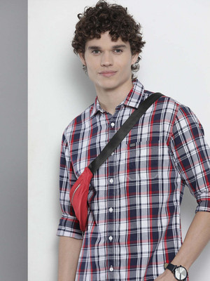 The Indian Garage Co. Men Checkered Casual White Shirt