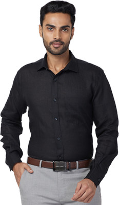 PARK AVENUE Men Solid Formal Black Shirt