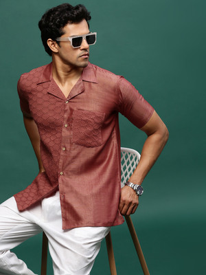 Sangria Men Printed Casual Brown Shirt