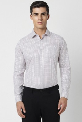 VAN HEUSEN Men Checkered Formal White, Grey Shirt