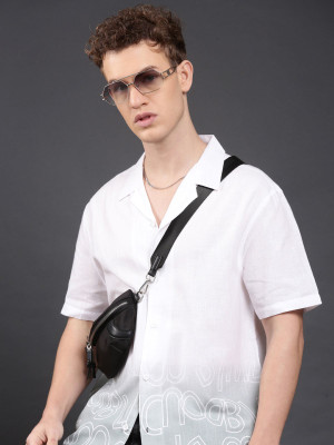 Voroxy Men Printed Casual Green Shirt