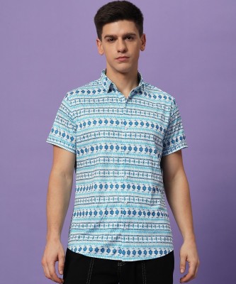 R Heaven Fashions Men Printed Casual Light Blue, Multicolor Shirt