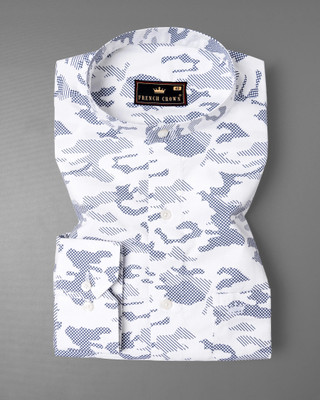 HOC Men Printed Casual White Shirt