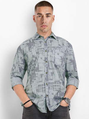 Roadster Men Printed Casual Grey Shirt