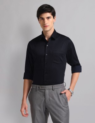 AD by Arvind Men Solid Formal Blue Shirt