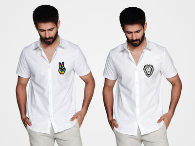 ASHIMA FAB TEX Men Solid Casual Multicolor Shirt(Pack of 2)