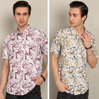 BLYNK Men Printed Casual Multicolor Shirt(Pack of 2)