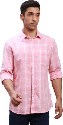 PARX Men Checkered Casual Pink Shirt