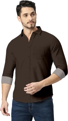 TANISHA FASHION Men Solid Casual Brown Shirt