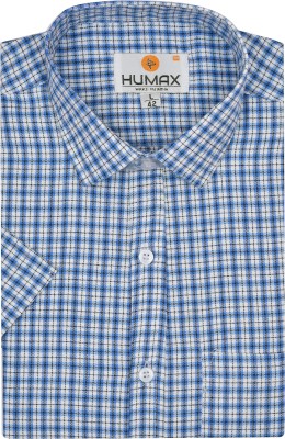 HUMAX Men Checkered Casual Light Blue, White Shirt