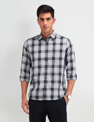 Arrow Sport Men Checkered Casual Grey Shirt