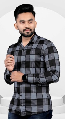 clinch fashion Men Checkered Casual Blue, Black Shirt