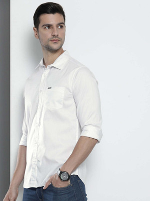 The Indian Garage Co. Men Solid Casual White Shirt