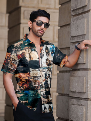 LOOKSY Men Printed Casual Multicolor Shirt